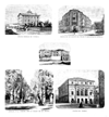 VITORIA.- VARIOS APUNTES DE LA CIUDAD : TEATRO, C�RCEL, GRANJA-MODELO, CALLES PRADO � INSTITUTO, LA 