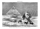 GIZEH.- ESFINGE Y PIR�MIDE DE CHEPHREM, ANTES DE LAS EXCAVACIONES HECHAS BAJO LA DIRECCI�N DE MARIET